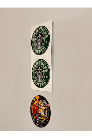 Star Fucks Damla Sticker Etiket Kabartmalı 3d Silikon Direk Arması Starfucks Epoksi 2adet 3,5x3,5cm Çok Renkli