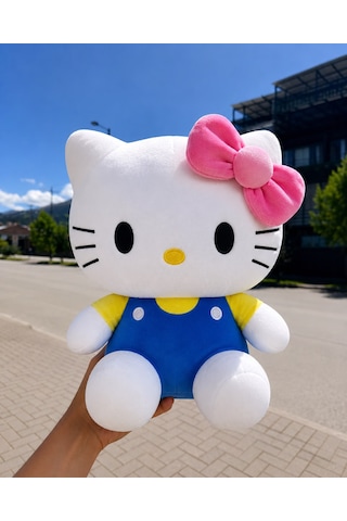 Hello Kitty Peluş Oyuncak Yeni Seri 50cm- Yumuşak & Sevimli Açık Mavi - Lacivert