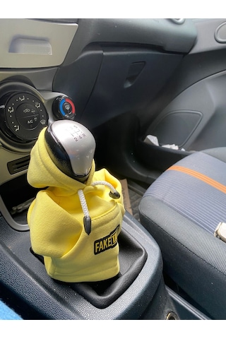 Vites Poları - Her Araca Uyumlu Vites Süsü Vites Araç Aksesuarı Sarı Renk Fake Taxi Logolu
