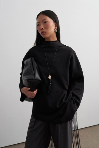 Kadriye Baştürk Kali Asimetrik Sweatshirt Siyah