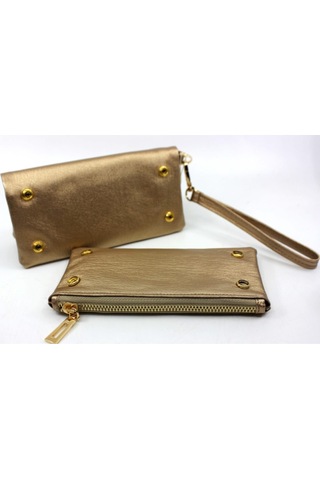 Ollbag Kadın Yumuşak Deri Ikili Cüzdan - Gold Altın
