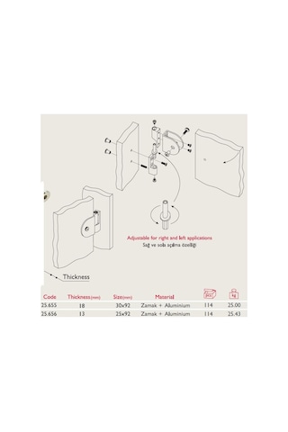 Kabin Menteşesi 18mm 25.655