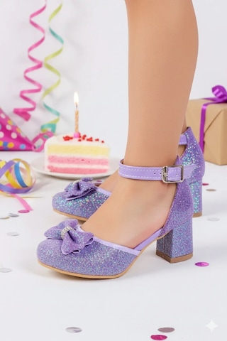 Nese Shoes Kız Çocuk Fiyonklu Prenses Topuklu Ayakkabı Mormor
