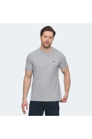 Slazenger SARGON 5 li Set Erkek  Beyaz - Siyah - Lacivert - Haki - Gri Tişört