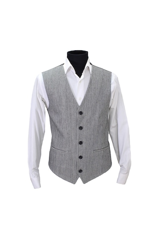 Mentor Regalo Erkek Yelek V Yaka Si̇Yah Beyaz 50509