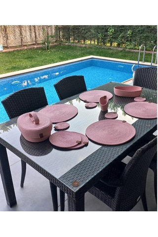 Supla Takımı, 6 Kişilik, Amerikan Servis, Oval Pembe Açık Pembe