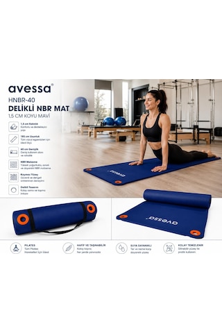 Avessa Hnbr-40 Delikli Nbr Mat 1,5 Cm Mavi