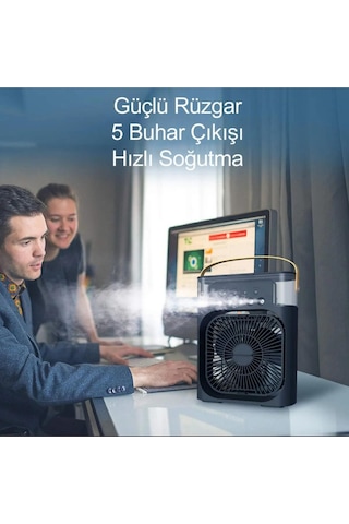 Yeni Işıklı Klima 600ml 5 Spreyli Vantilatör Buzlu Buharlı Mini Klima Mini Fan Buzlu Fan Glr