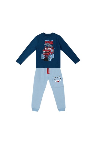 Denokids Canavar İtfaiye Erkek Çocuk T-shirt Pantolon Takım Çok Renkli