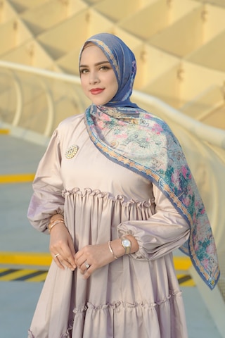 Buttonscarves Sevilla Saten Şal - Marina Mavi