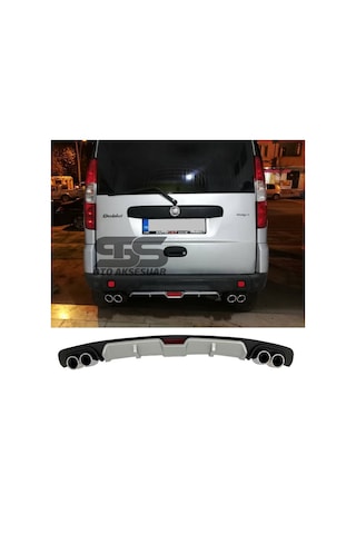 Fiat Doblo D2 Difüzör Arka Tampon Eki 4 Egzoz Çıkışlı Gri
