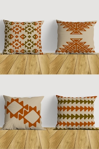 Belle Benoit Baskılı Dekoratif 4'lü Koltuk Kırlent Kılıfı Desen14