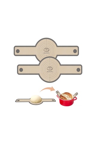 Tenfowee Dutch Oven İçin Gıda Grubu Silikon Fırın Matları, Uzun Kollü, Yeniden Kullanılabilir, Hamur Taşıma Kolay, Parchment Kağıdı Gereksinimi Yok Gri