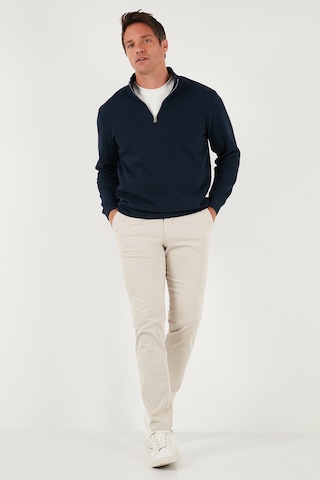 Buratti Pamuklu Relaxed Fit Yarım Fermuarlı Sıfır Yaka Örme Erkek Sweat 5901076 Lacivert