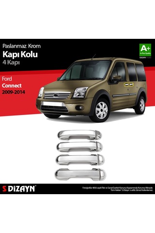 S-Dizayn Ford Connect Uyumlu Krom Kolu 4 Kapı 2009-2014