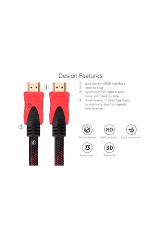 4877 Hdmi Kablosu 15 Metre Lcd Laptop 4k Fhd Ara Bağlantı Erkek