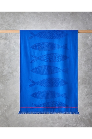 Aquatic Fish Pamuklu Plaj Havlusu 70x140 Cm Çivit Mavi Çivit Mavi