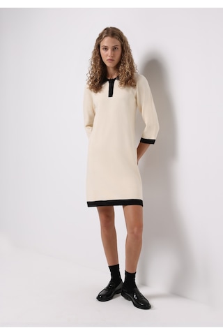Colins Regular Fit Düz Kadın Ekru ¾ Kol Elbise Cl1076182 Q1.v1 Ecr Ekru