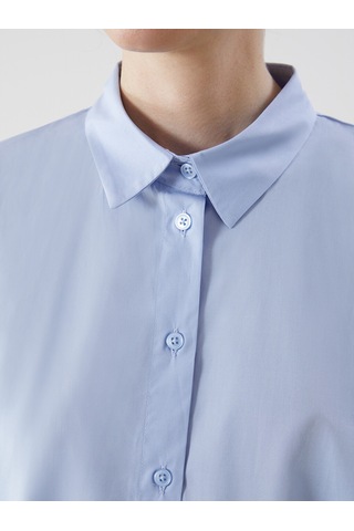 Lcw Comfort Mavi Oversize Poplin Kadın Gömlek