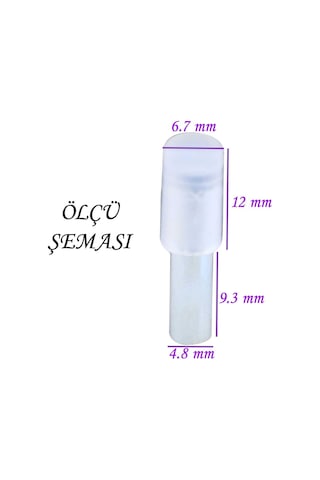 Raf Pimi Plastik Başlı Cam Tutucu Çivisi Mobilya Dolap Pimi Şeffaf 25 Adet