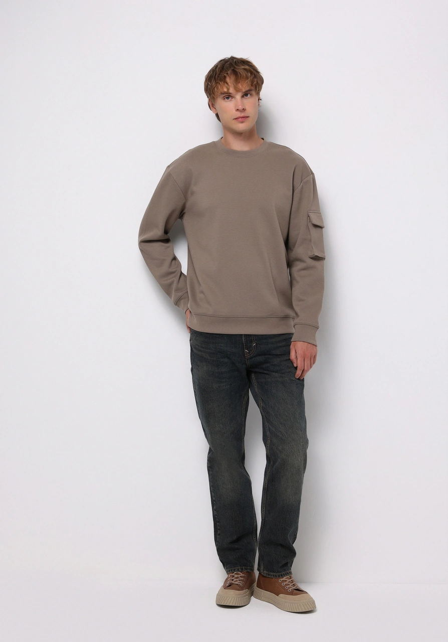 Colins Comfort Fit Erkek Bej Sweatshirt Cl1076476 Q1.v2 Dbg Bej