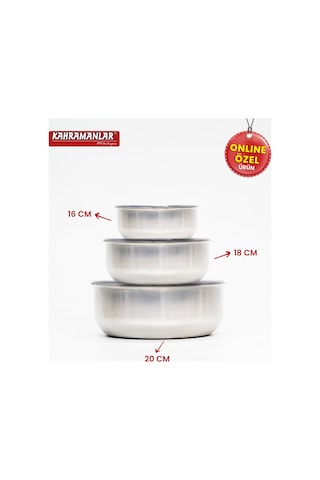 Kahramanlar Chef Box 3 Lü Çelik Saklama Kabı 6 Parça Gri