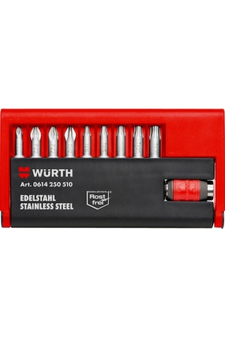 Würth Bits Uç Seti Paslanmaz Çelik 1/4 10 Parça