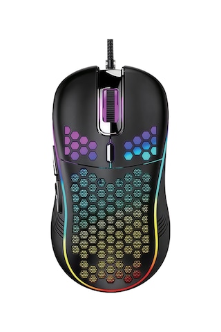 Kablolu Rgb Işıklı Grafik Ve Oyuncu Mouse - Honeycomb Petek Tasarım 1200 - 2400 - 4800 - 7200 Dpı Diğer