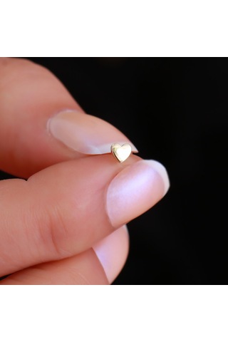 14 Ayar Altın Kalp Tragus Piercing Sarı