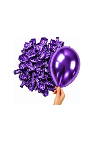 Mor Renk Lateks Krom Balon 15 Cm - 10 Adet