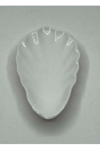 Kahve Yanı Porselen Lokumluk Şekerlik Büyük İstiridye Çerezlik 6 Lı 14 Cm 92358 Beyaz