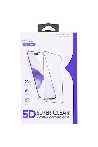 Bloominbag 5d Full Cover Temperli Cam Apple Uyumlu iPhone 18 Pro/17 Pro Ekran Koruyucu