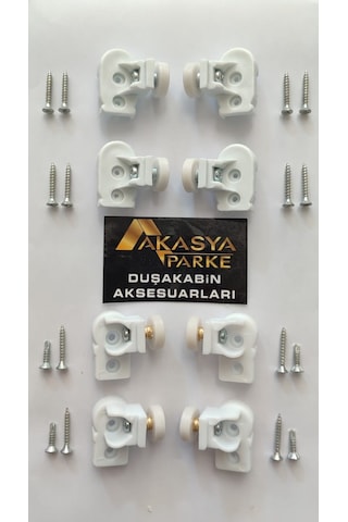 Duşakabin Teker Seti Bella Serisi 2 Sabit 2 Hareketli Duşakabinle Beyaz