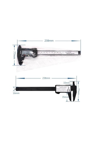 Dijital Kumpas, Mikrometre, Ölçüm Aleti, 15 Cm 6 İnç Elektronik Kumpas, Lcd Ekranlı Tam Ölçü, İnç Milimetre Dönüşüm