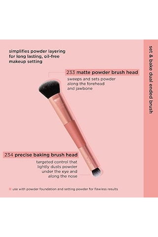 Techniques Cover & Conceal Çift Uçlu Makyaj Fırçası, Kusursuz Fondöten Kapsamı, Lekeleri Ve Kusurları Pürüzsüzleştiren Ve Kaplayan 2&apos Si 1 Arada Fırça, Karıştırma Ve Parlatma Fırçası, 1 Adet 0 91563990