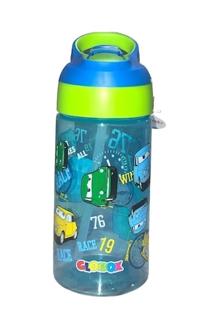 Globox Tritan Araba Desen Matara 500 ML Yeşil - Mavi
