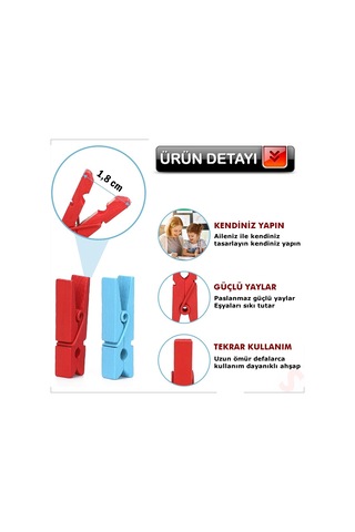 Dekoratif Ahşap Süs Mandalı, 3 Cm X 25 Adet - Çok Renkli 1+
