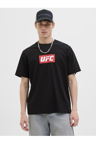 Jack & Jones Erkek Ufc Lisansli Gögüs Baskili Tisört - Ufc - 12290261 Siyah