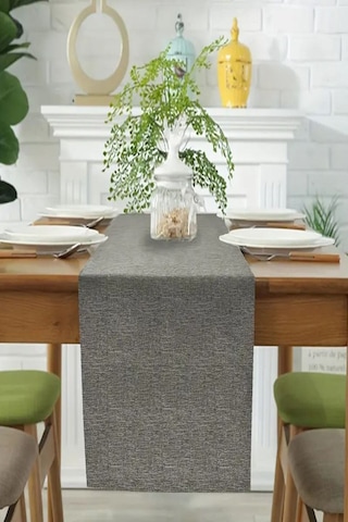 Elegance Antrasit Keten 40 X 140 Runner / Amerikan Servis Antrasit