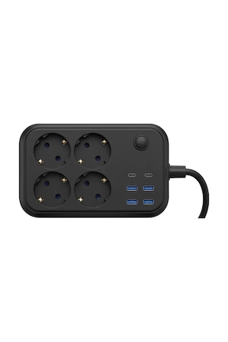 Termal Korumalı Uzatma Kablosu 4 Priz Usb Ve Type C Çoklu Şarj İstasyonu 0-2
