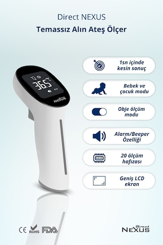 Direct Nexus Temassız Infrared Alından Ateş Ölçer