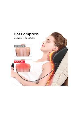 Boriwat Isı İle Boyun Masajı, Shiatsu Masajı 3d Yoğurma Sırt Masajı, Boyun İçin Masaj Yastığı, Omuz Sırt Ağrısı, Kadın Erkek Baba Anne İçin Hediyeler