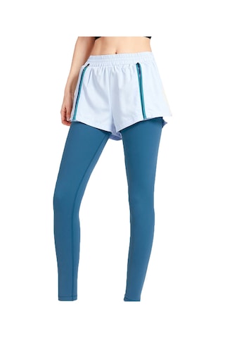 Skycity Esnek Bel Bantlı, Nefes Alabilen Ve Hızlı Kuruyan 2 Si 1 Arada Kadın Spor Taytı Yoga, Koşu Ve Fitness İçin Koyu Mavi