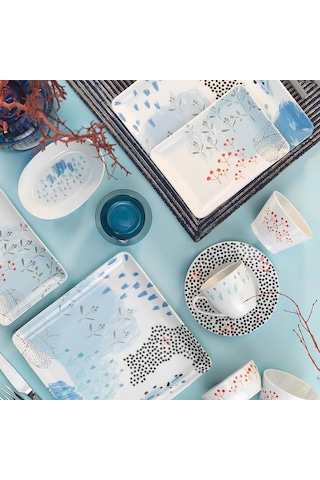 Kütahya Porselen Tan Kahvaltı Takımı 32 Parça Çok Renkli