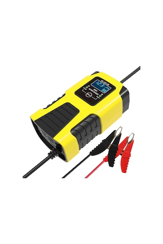 Maiyame 6v-12v 2a Otomobil Motosiklet Aküsü Şarj Cihazı, 3 Aşamalı Akıllı Kontrol, Lcd Ekranlı, Çeşitli Güvenlik Korumaları Sarı
