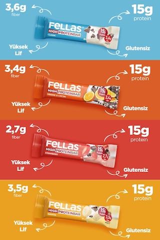 Fellas Yüksek Protein Bar Süper Karma Kutu 24 Adet