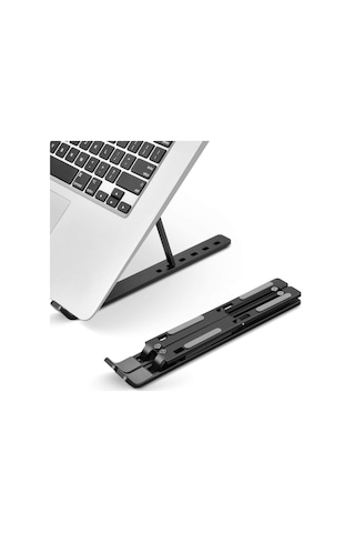 7 Kademeli Ayarlı Katlanabilir Laptop Tablet Standı Siyah Standart