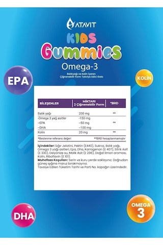 Atavit Kids Omega-3 60 Gummies 2 Adet