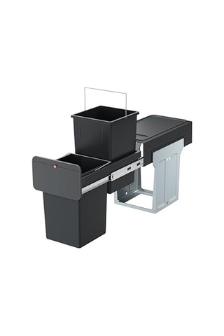 L Gömme Çöp Ayırma Sistemi 2 X 14 L 28 L Duo Çöp Ayırıcı Teleskopik Raylar Üzerinde Tam Çekmeli Çıkarılabi Çok Renkli
