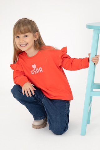 U.s. Polo Assn. Kız Çocuk Nar Çiçeği Sweatshirt 50296389-vr239 Nar Çiçeği